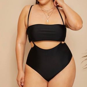 Suspender High Waisted and Bandeau Bikini set